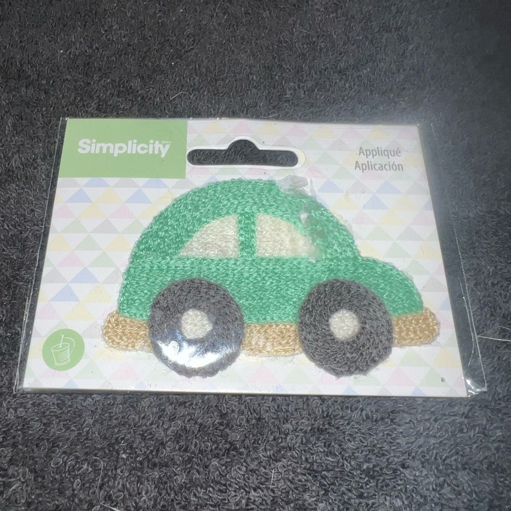 Simplicity Green and Tan Car Applique Patch